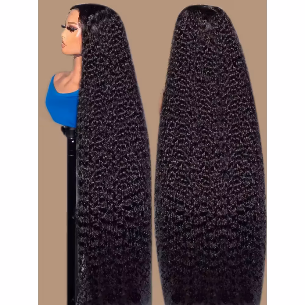 40 42 Inch HD 13x6 Jerry Curly Wave Lace Frontal Wigs Brazilian 13x4 Curly Wave Lace Front Human Hair Wigs For Women 250 Density