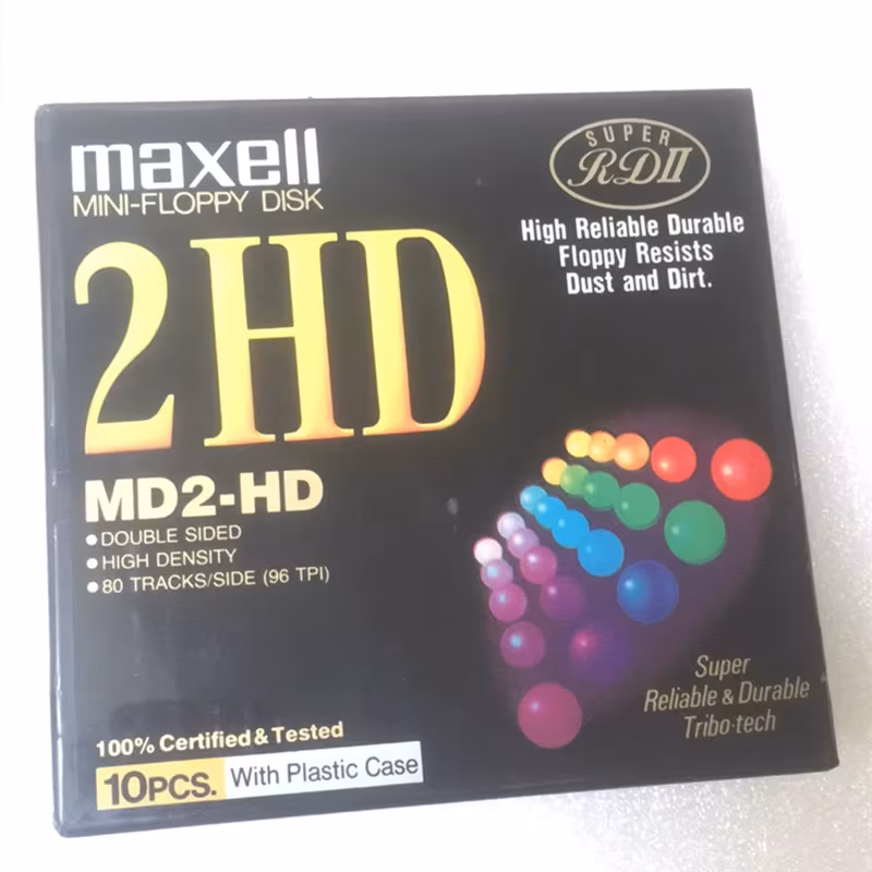 Brand and genuine 2hd maxell md2-hd 5.25 "1.2m floppy disk A box of 10 pcs