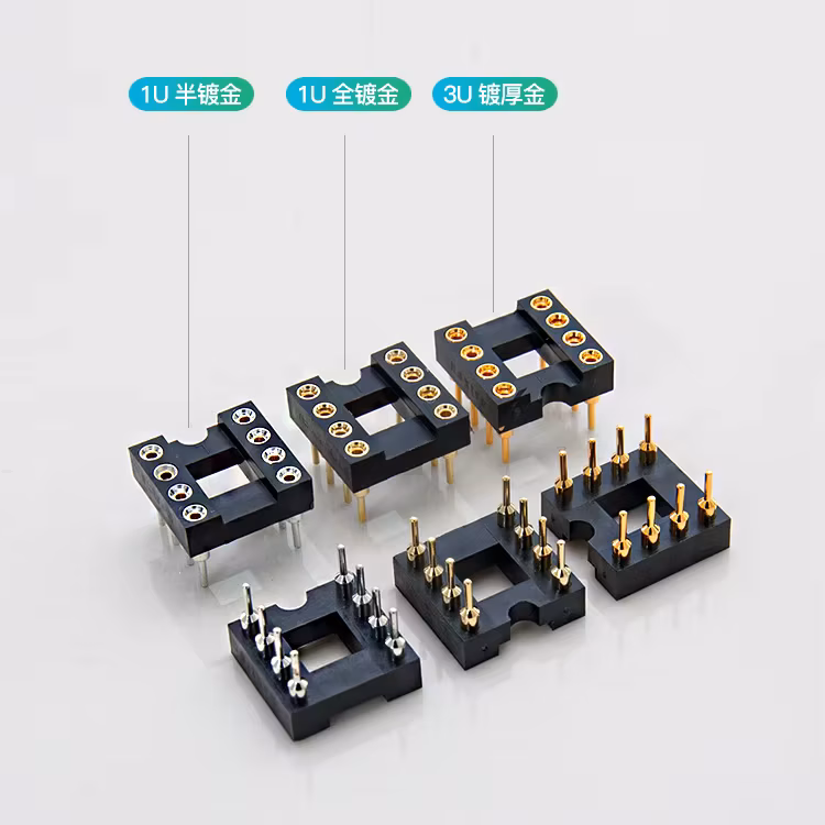 10pcs 8P Fully Gold-plated Luxury IC Block Nextron Original Taiwan Zhengling Seiko Dip-8 Round Hole Socket Fever Op Amp