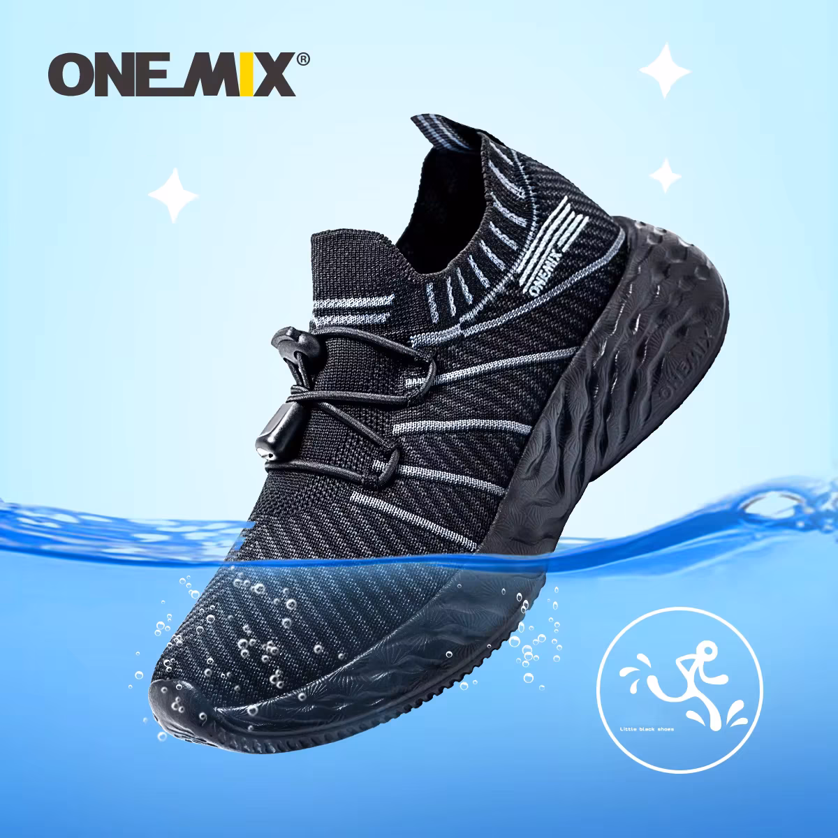 Onemix Waterproof Kid Sneakers High Quality Children Running Shoes Boys Breathable Mesh Soft Anti-dirty Outdoor Kids Sport Shoes