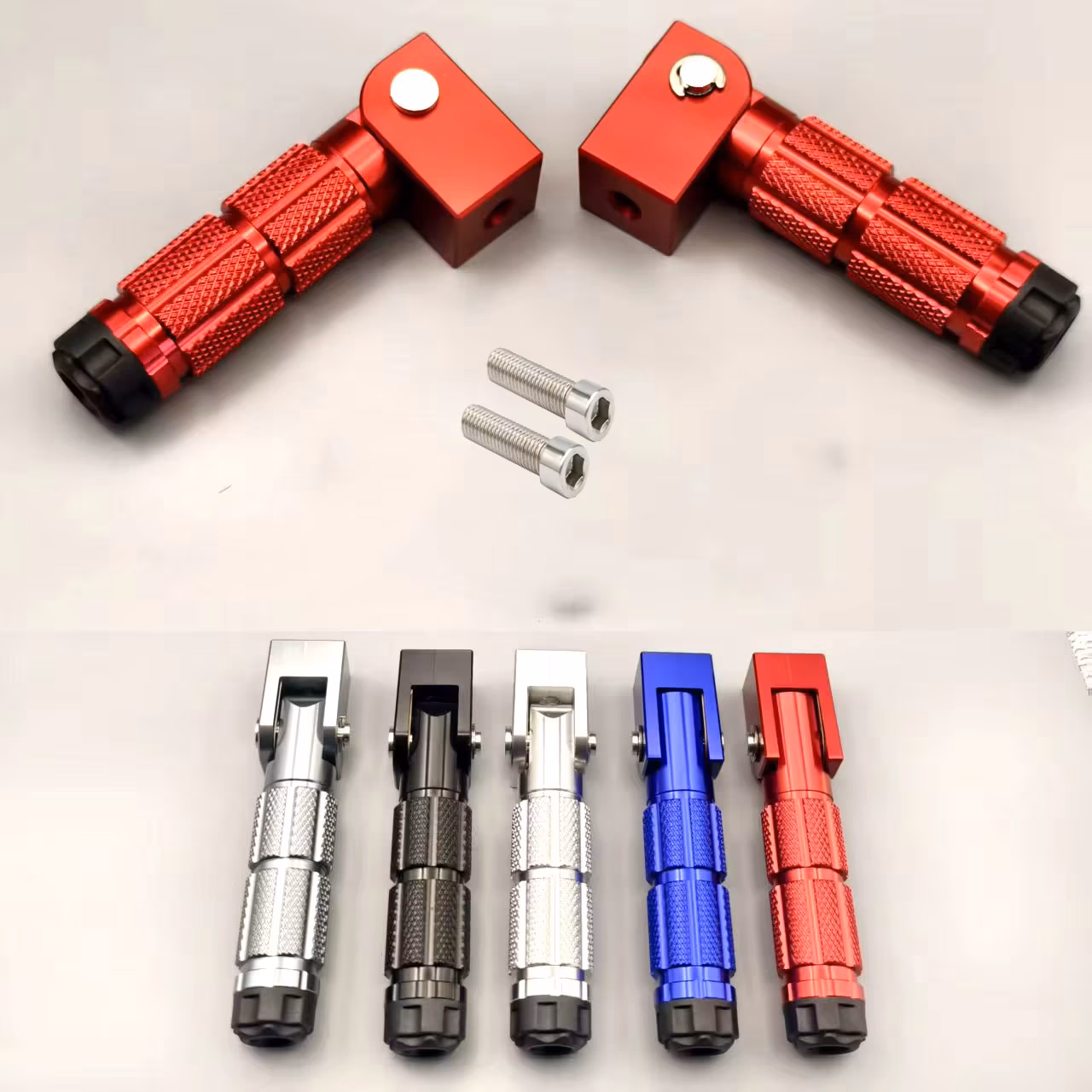 8mm Universal Pedals Folded Footrest Footpeg Compatible For Motorcycles Bicycles Electric Vehicles Mopeds Karts Scooters
