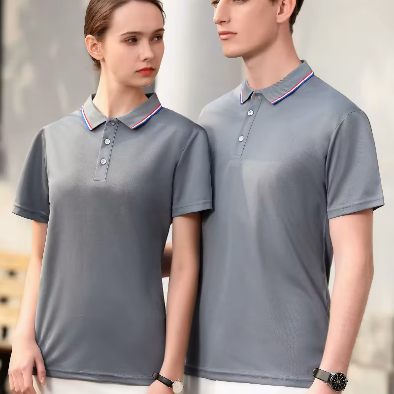 Brand High End Polo Shirts Women Men Summer Casual Ice Silk Short Sleeve Lapel Polos Shirt High-Quality Business Office Uniforms
