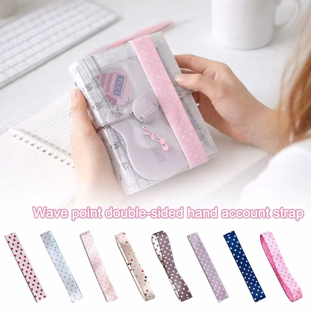 Creative Polka Dots Elastic Strap Double-sided Diy Decoration Band Binding Rope Binder Strap for A7/6 M5 Planner Notebook