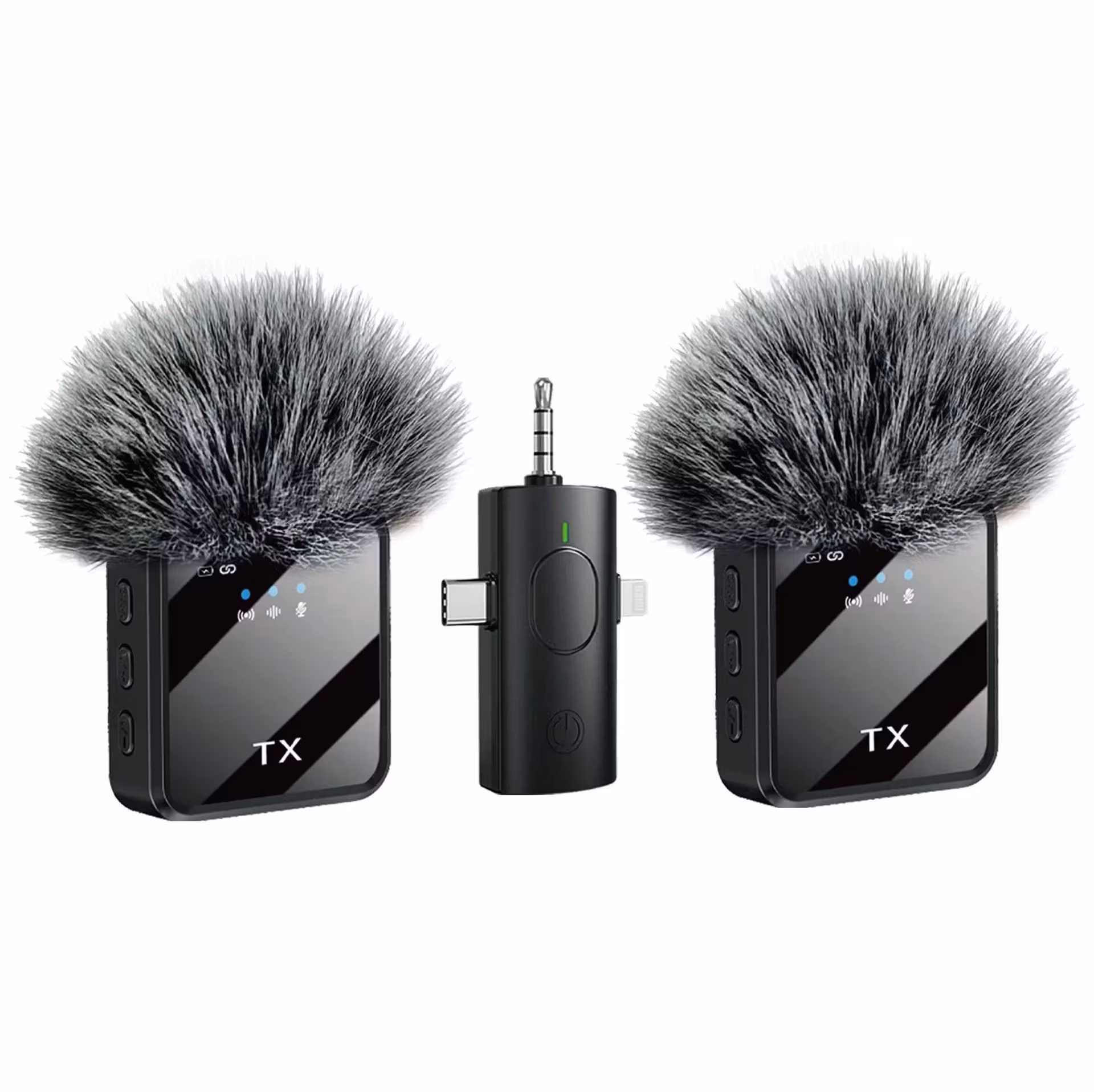 Popular sell F11-2 F15 Wireless Microphone Connector 3 in 1 Hands Free Reporting Wireless Lapel Microphone for Mobile Phone