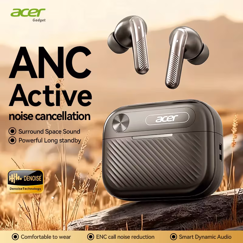 Acer Ohr644 In-Ear Wireless Bluetooth Headphones Anc Active Noise Reduction Panoramic Sound Effect Comfortable to Wear Long-Lasting Battery Life Dedicated for Sports and Running Compatible with Mobile Phones and Tablets
