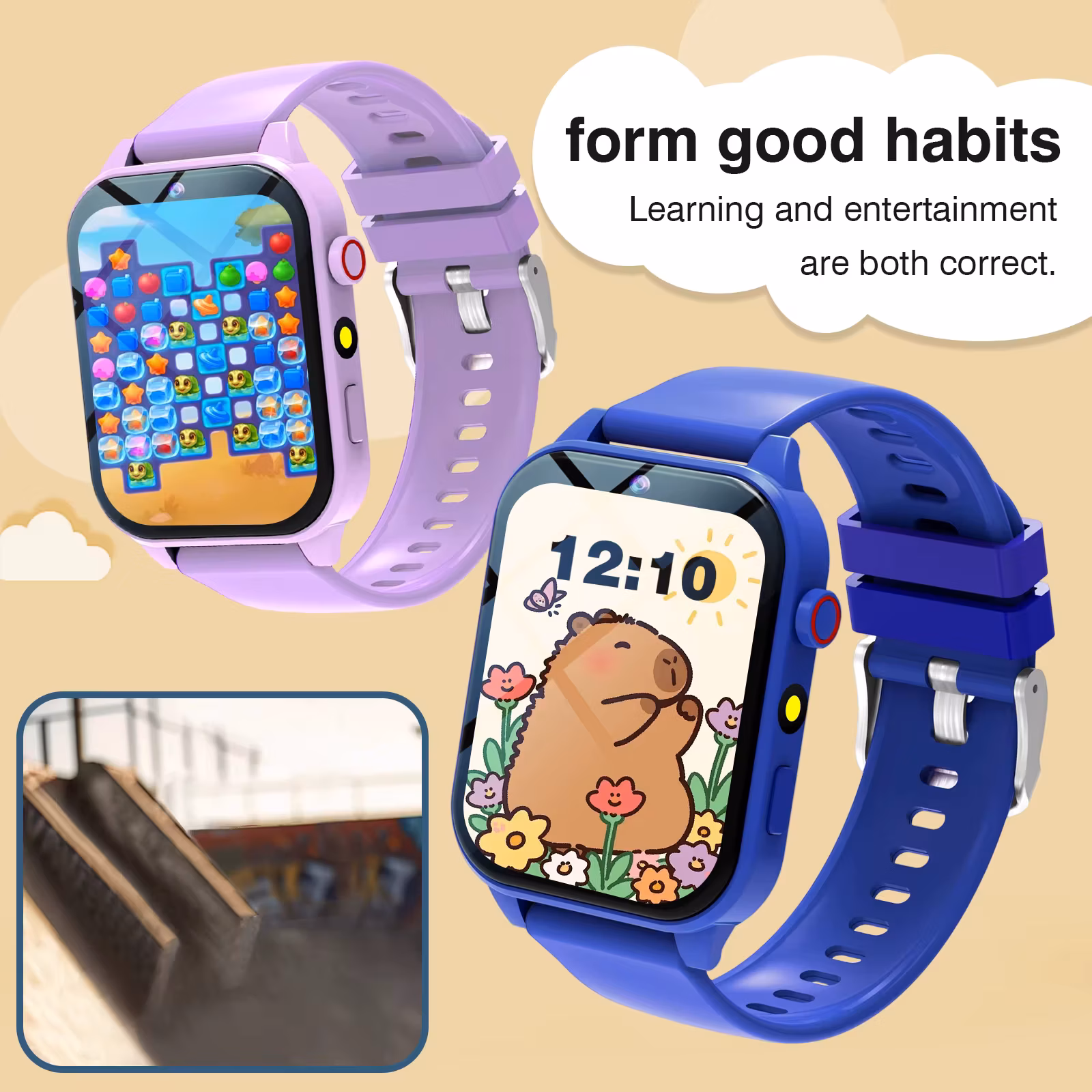 Kids′s Smart Watch 18 Games Camera Waterproof Flashlight Sleep Monitoring For Birthday Holiday Gift Boy Girl Children