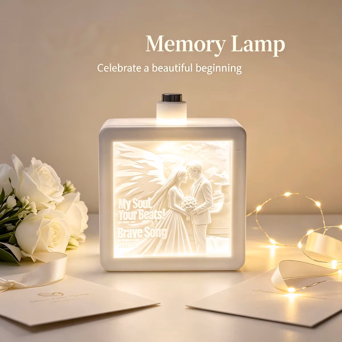 Personalized 3D Printed Custom Photo Relief Engraved Led Night Light,Wedding Anniversary Keepsake Gift,Tabletop Home Decor