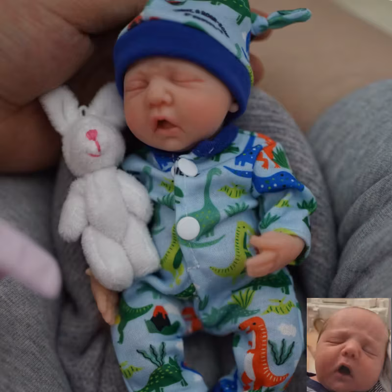 7" Micro Preemie Full Body Silicone Baby Doll Lifelike Mini Reborn Doll Surprice Children Anti-Stress