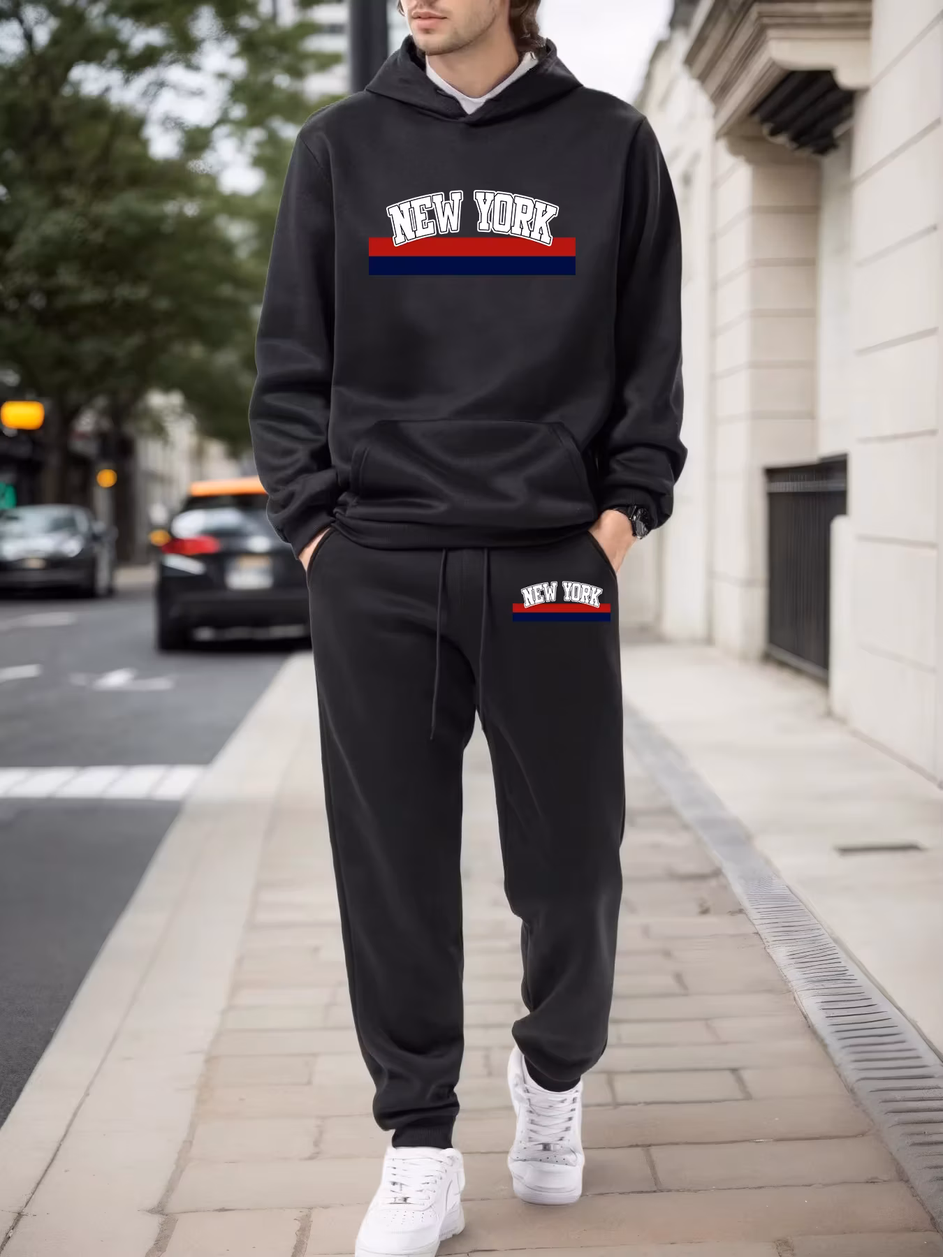 Sales Men's Hoodies 2 Pcs Set Casual Long Sleeves Sweatshirt Suit Outdoors Sports Jogging Clothing Autumn Winter Sportswear