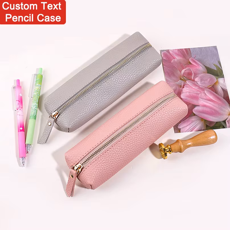 Large Capacity Custom Text Pencil Case Back To School Customized Name Pencil Pouch Laser Engraving Personalized Name Pencil Bag