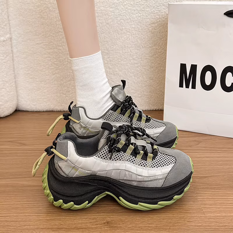 Fashion Sports Women Running Shoes Thick-soled Outdoor Chunky Sneakers Breathable Mesh Platform Sneakers Casual Jogging Trainers