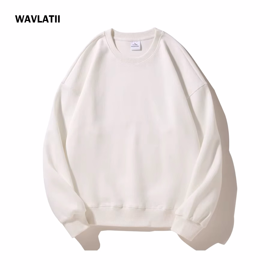 Wavlatii Women Oversized Sweatshirts Female Pink Casual Outerwear Lady Spring Autumn Black Sporty Tops