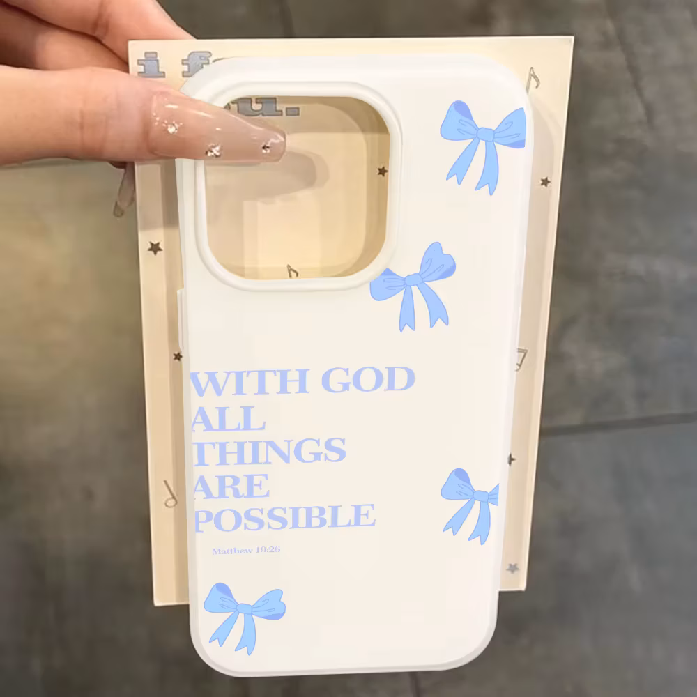 Christian Bible Bow Girl Phone Case for IPhone 17 16 14 15 11 12 13 Pro Max 8 15 16 Plus 17 Air Cases Shockproof Silicone Cover