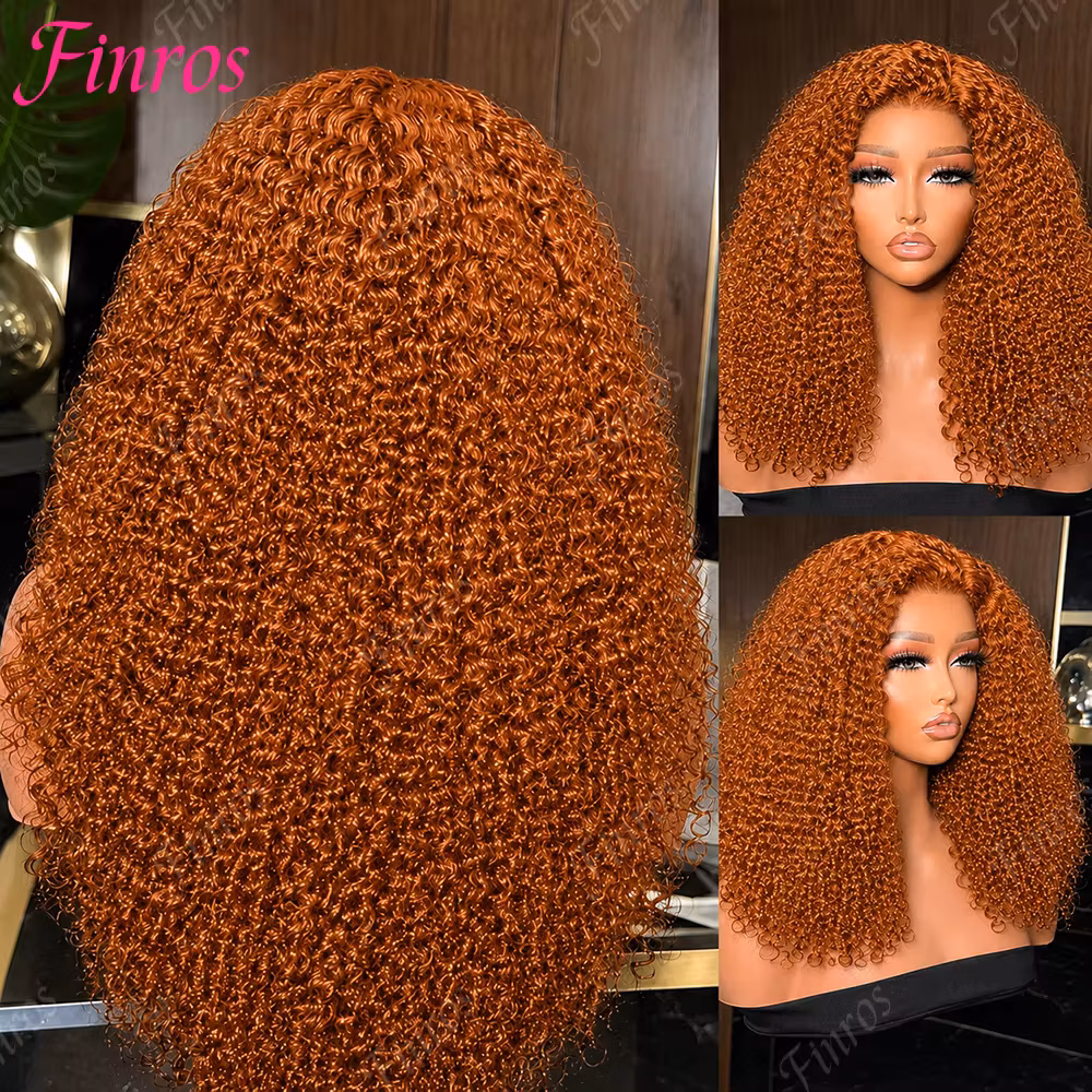 200% Density Ginger Orange Deep Wave Human Hair Wig 13x6 Hd Lace Front Human Hair Wig #350 Colored Wig Human Hair Pre Plucked