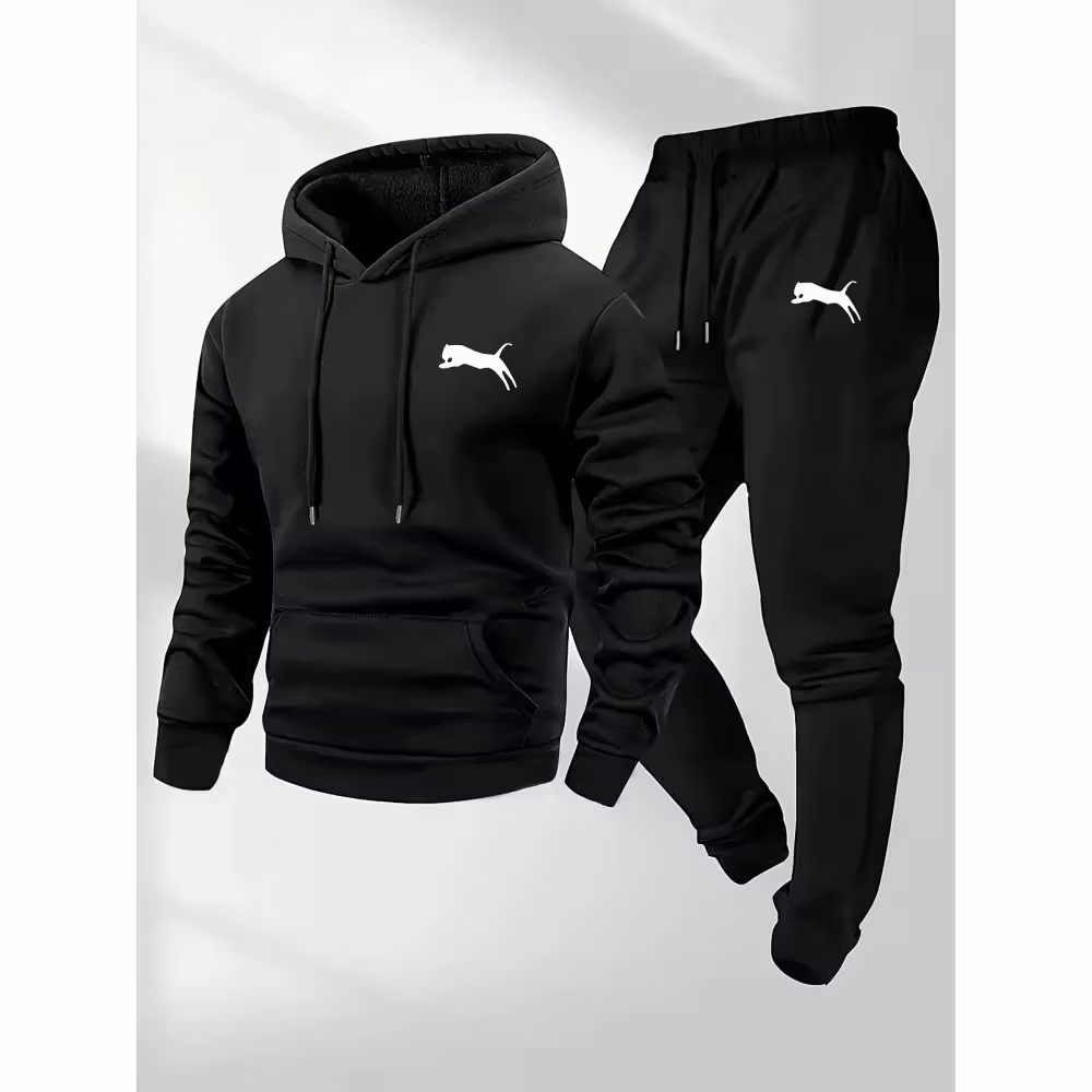 Selling Men's Hooded Sweatshirt & Pants Set Casual Tracksuit Streetwear Sportswear Fitness Jogger Outfit Two Piece Set