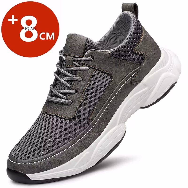 Men's Breathable Sneakers Elevator Shoes Invisible Height-Increasing Sports Shoes Men Leisure Fashion Running Shoes Size 37-44