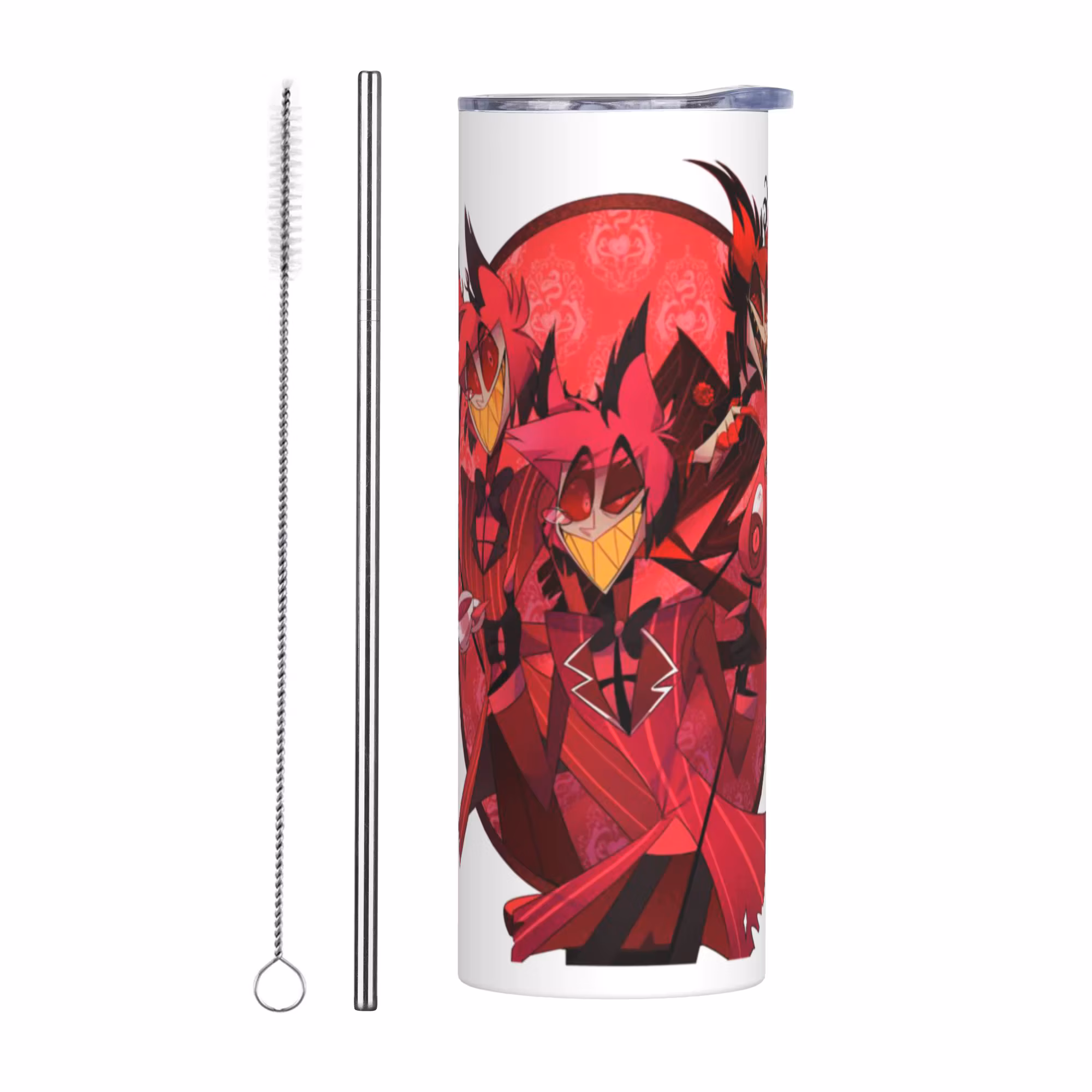 Hazbins TV Show Animation Hotel Vacuum Tumbler Insulated Double Wall Mug With Lid Straw Stainless Steel Tags Water Bottle20oz