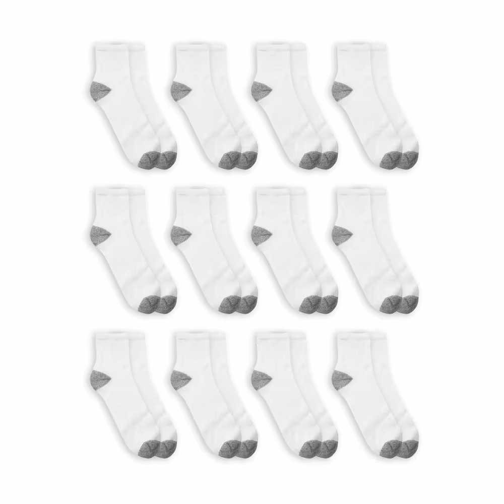 Ankle Socks for Men Big and Tall 12 Pairs Multipack Non Slip Comfortable Casual Athletic Crew Socks for Large Feet Extended Sizes Black White Grey