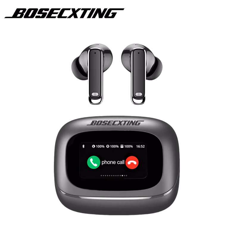 Bosecxting Tour PRO6 Tws Wireless Bluetooth Earphones Smart Touch Screen Anc Active Noise Cancellation Earbud Heavy Bass Earbuds