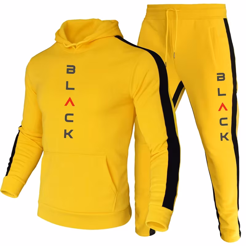 AutumnWinter 2 Pcs Set Men's Tracksuit Casual Sweatshirt Outfits Outdoors Sports Jogging Hoodies Suit Stripe Warm Man Sportswear