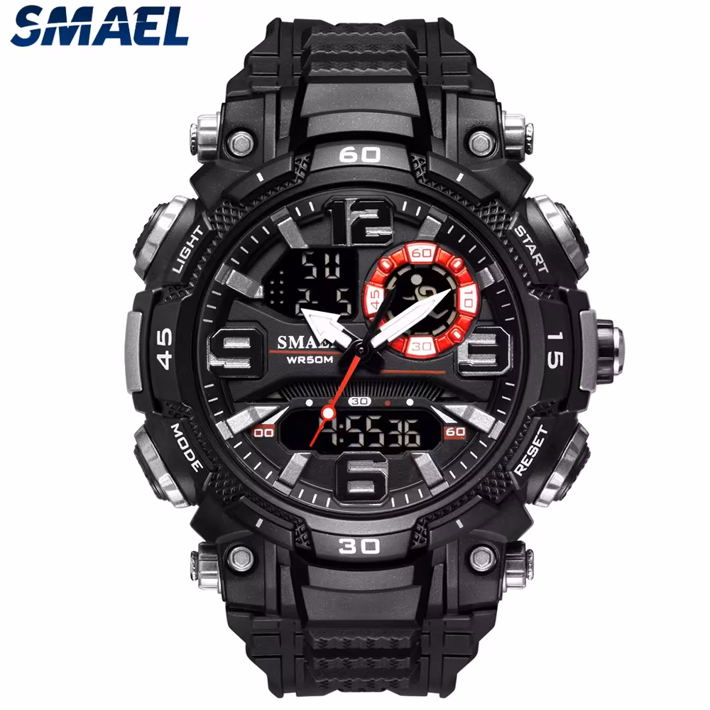 Smael 1921 Watch Night Light Alarm Clock Dual Display Electronic Watch Youth Student Waterproof Sports