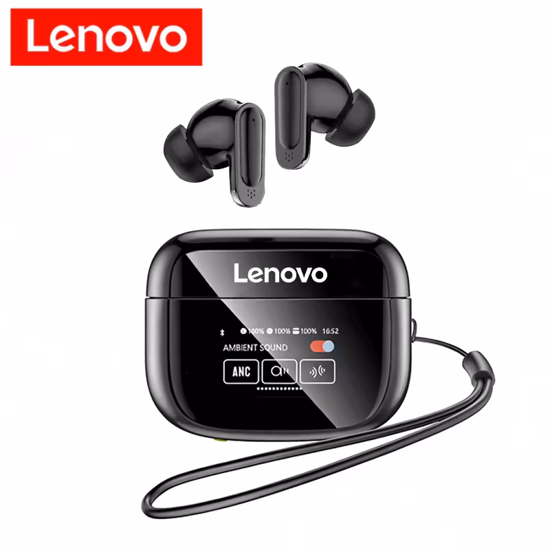 Lenovo V11 Tws Wireless Earphones Touch Screen Digital Display Bluetooth Headset In Ear Anc Noise Reduction Headphone With Mic
