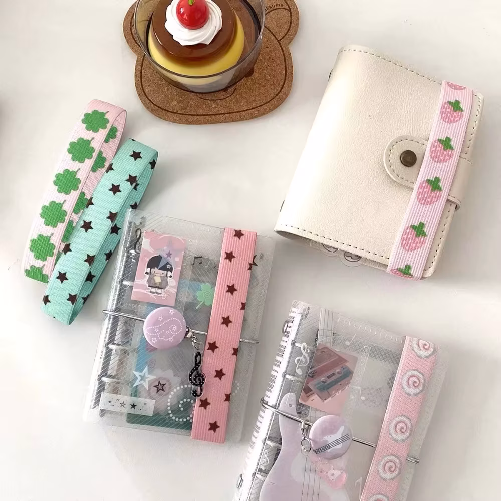 Adjustable Notebook Straps Loose-leaf Notebook Diy Decoration Elastic Strap Cute Star Binder Strap for A7 M5 Planner Notebook