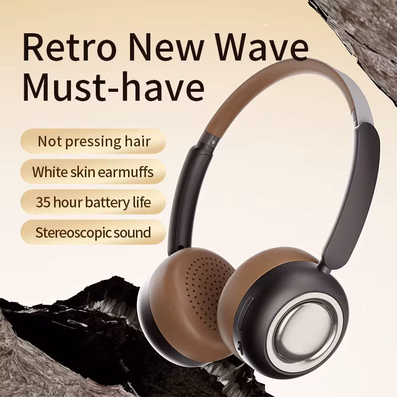 Heavy-duty Style Headphone Cute and Compact Mini Headband Trendy Rechargeable Bluetooth Earbuds for Students