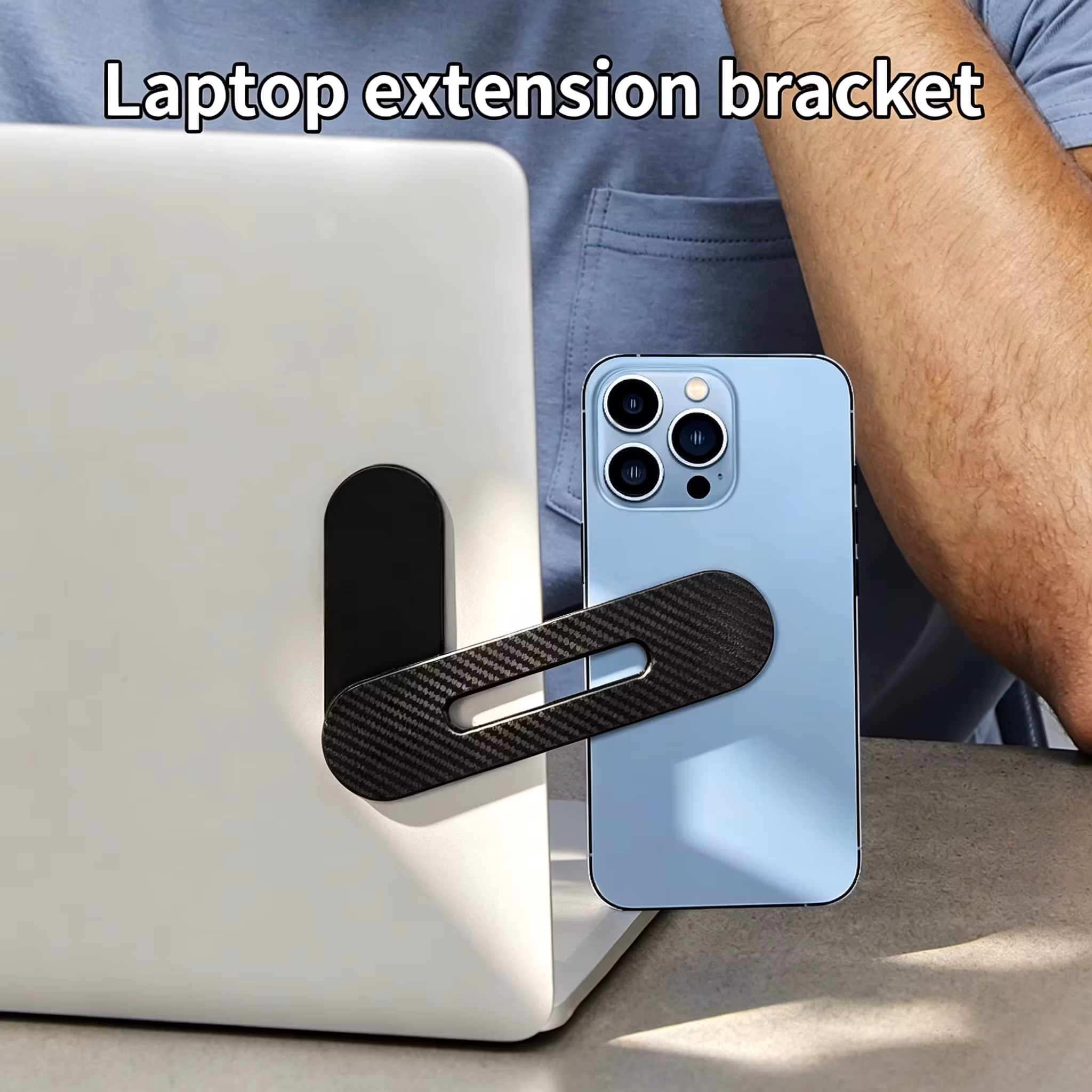 Magnetic Laptop Phone Holder Computer Monitor Side Cell Phone Slim& Foldable For iPhone 16 15 14 Series Case and All Phone