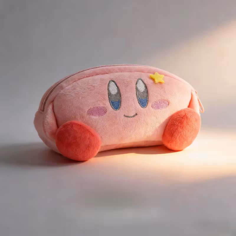 Anime Kirby Kawaii Pencil Case Cartoon Plush Pen Bag Box Large Capacity Cosmetic Bag Stationery Pouch School Supplies Gift