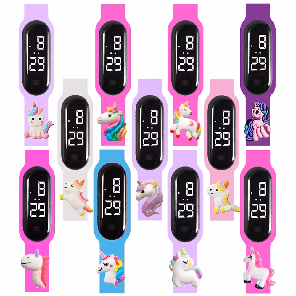 Waterproof Children Unicorn Watch Boy Girl Cartoon Kids Led Digital Electronic Watch Fashion Sport Bracelet Clock Birthday Gift