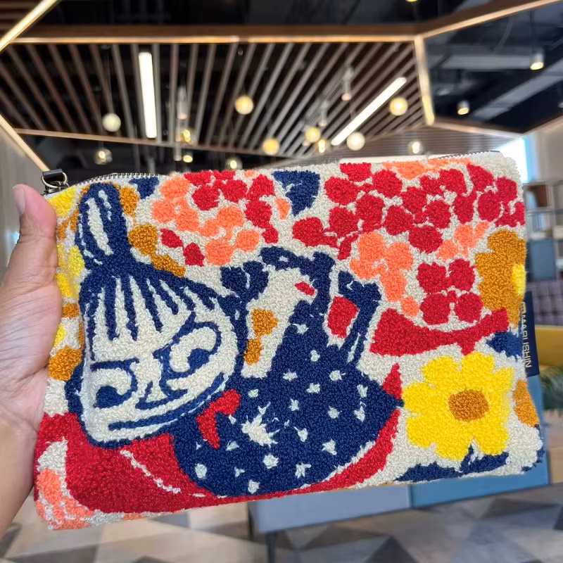 Cute Anime Moomins Series Embroidered Makeup Bag Cartoon Character Kawaii Little My Multi Functional Stationery Pencil Case