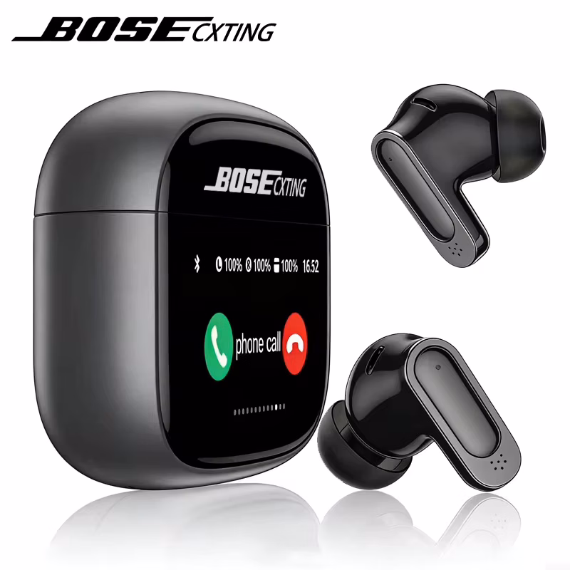 Bosecxting Ultra V11 Smart Touch Multi Functional Large Screen Tws Wireless Anc Noise Cancelling Earbuds Enc Heavy Bass Earbuds