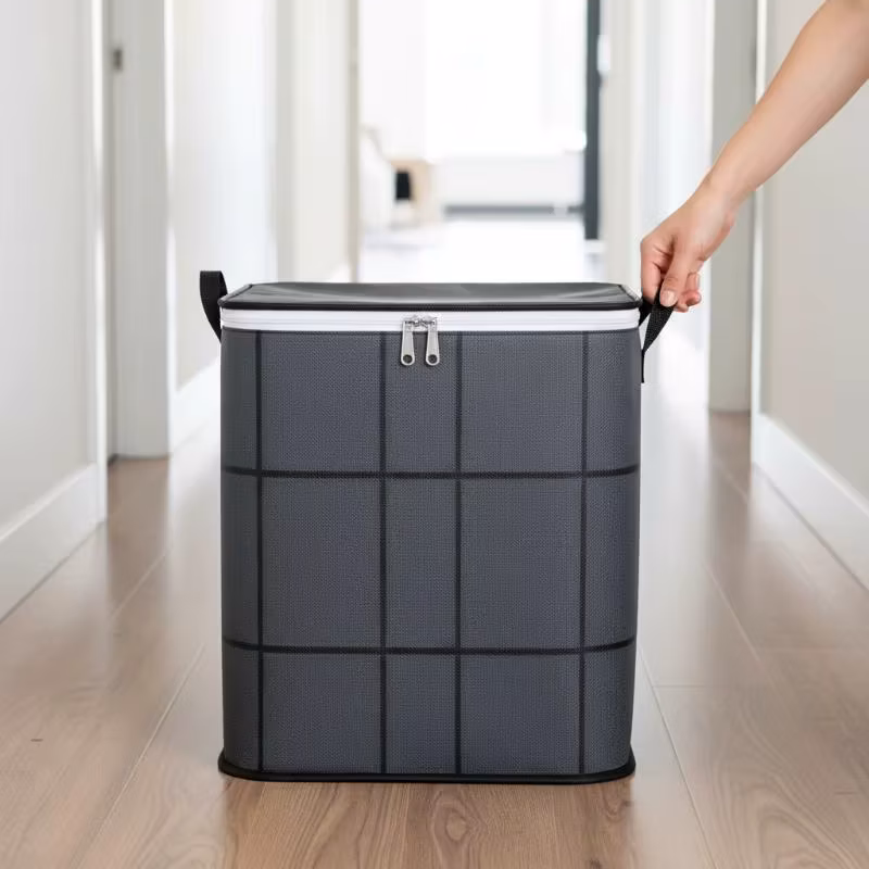 Foldable Clothes Storage Bag Large Capacity Organizer With Handle And Double Zipper For Bedding Moving Travel Under Bed Storage
