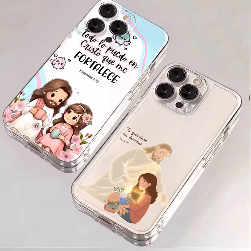 Cartoon Jesus And Me Bible Verse Print Phone Case For Xiaomi Redmi Note 14 13 Pro Plus 5G 12S 12 11 10 12C 13C 14C 4G Tpu Cover