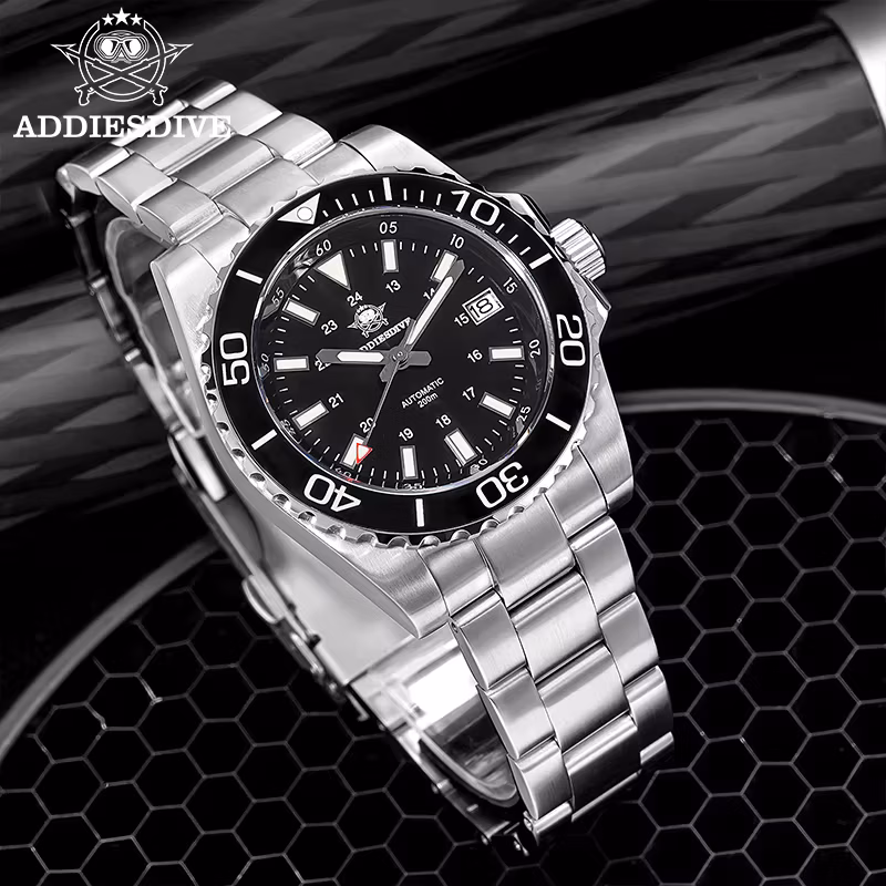 Addiesdive Men's Watch 8215 Mechanical Sapphire Luminous Diving Watch 200m Ceramic Bezel Automatic Watch Clock Gift Watch AD2504