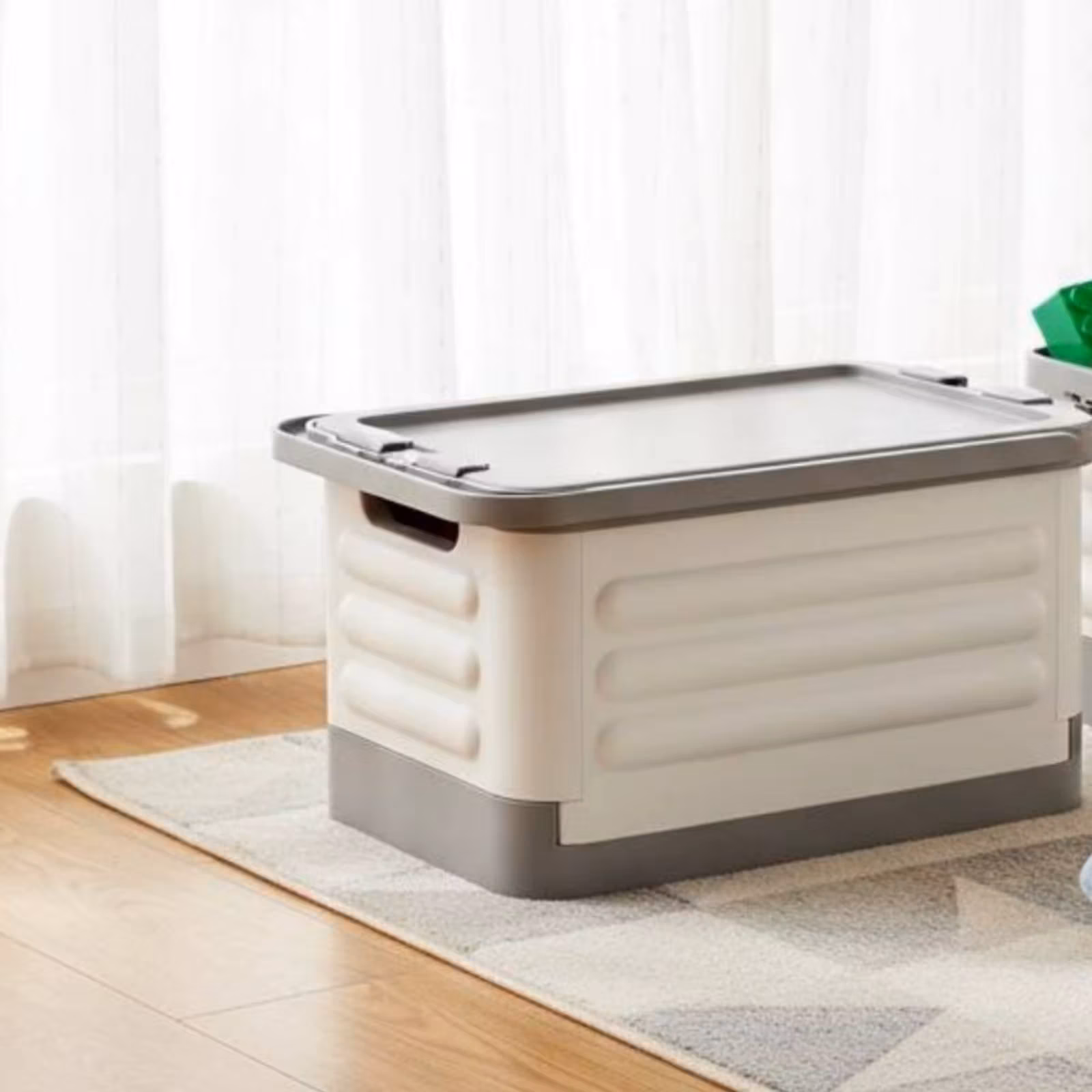 Under-Bed Storage Box Easy to Move Pull Handle Storage Box Space Saving Stackable for Students, Dorm Room, Bedroom