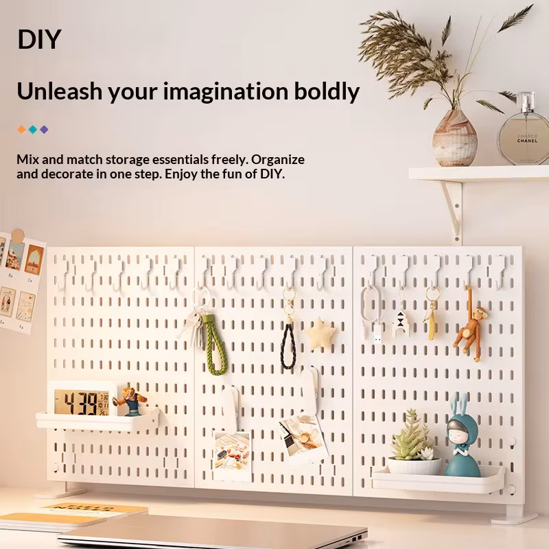 No Drill Clamp Mount Vertical Desktop Pegboard Desk Organizer Office Divider Accessory Storage Board White Black Pro Panel