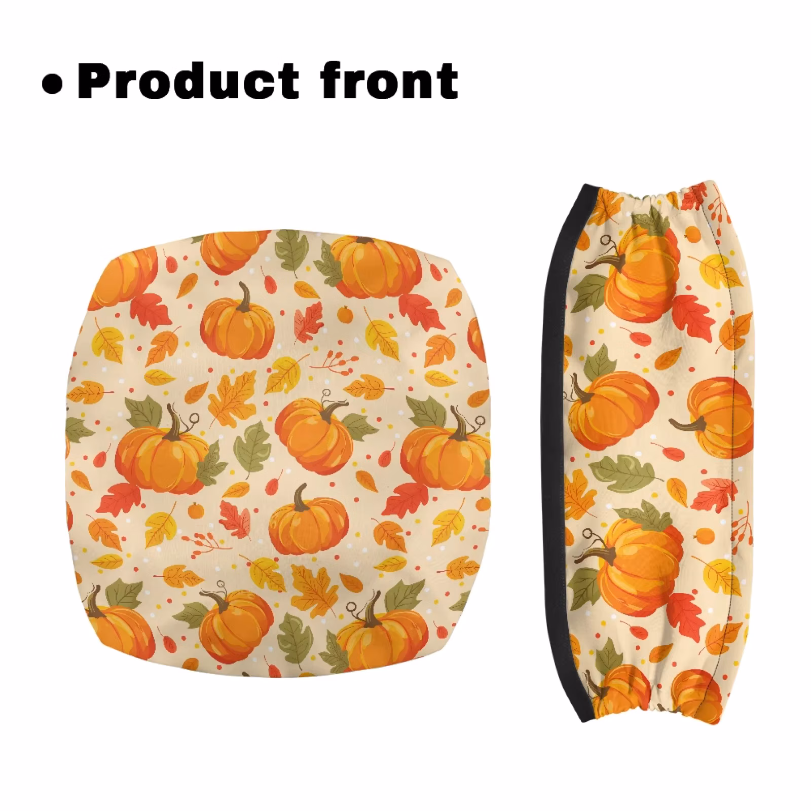 Coloranimal Pumpkin 2 Pieces Walker Protection Decor Covers Polyester Fabric Rollator Walker Cover for Elderly