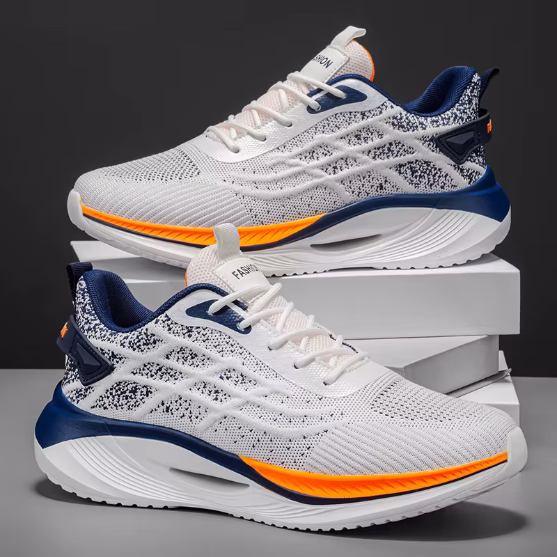 Men's mesh breathable casual sneakers summer lightweight soft-sole anti-slip outdoor racing running shoes speed sports shoes