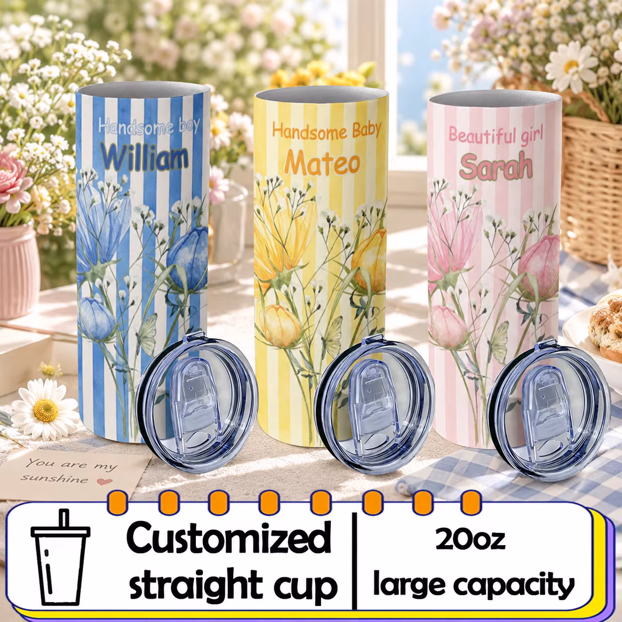 Personalized 20 ounce water cup customized name travel cup stainless steel water cup insulated water cup