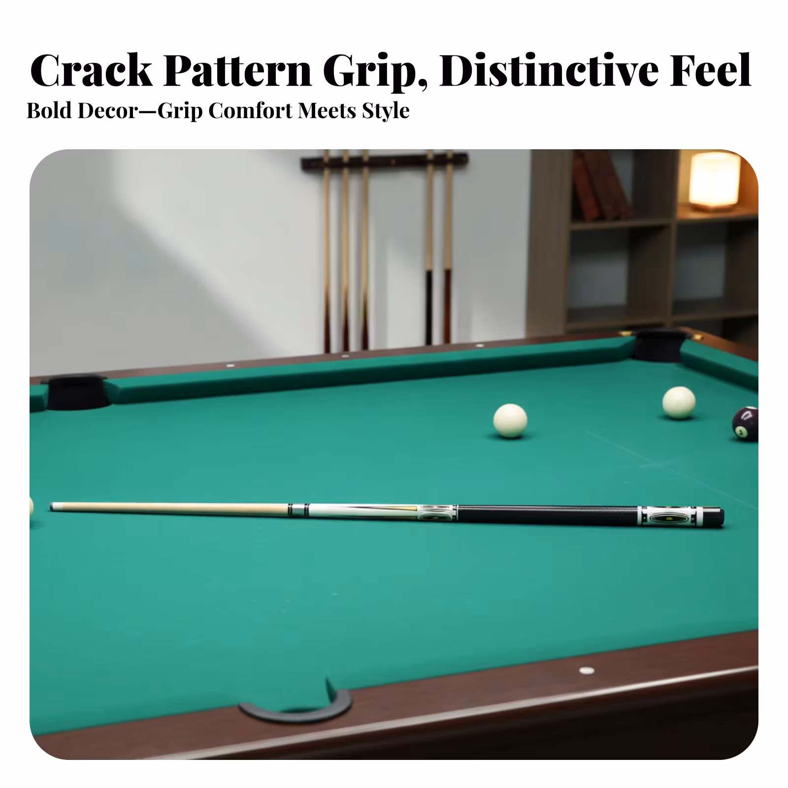 Two-Piece Pool Cue 12.5 Mm Tip Chinese Eight-Ball Cue Sports Gear Natural Wood Shaft Game Equipment Textured Grip