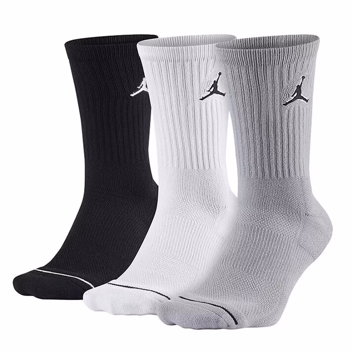 Nike (Nike) 3-Pack Socks for Men and Women: Air Jordan Training Breathable Casual Socks, Mid-Calf Sports Socks SX5545-019