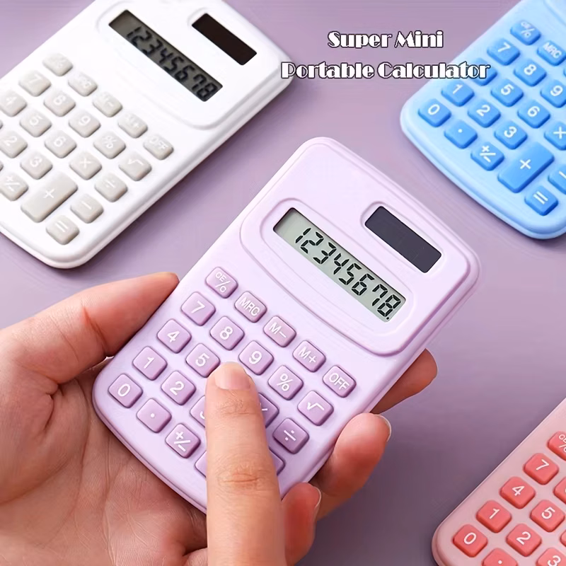 Small Solar Calculator Portable Calculator Cute 8 Digits Lcd Electronic Home Office calculator for Kid Primary School Calculator