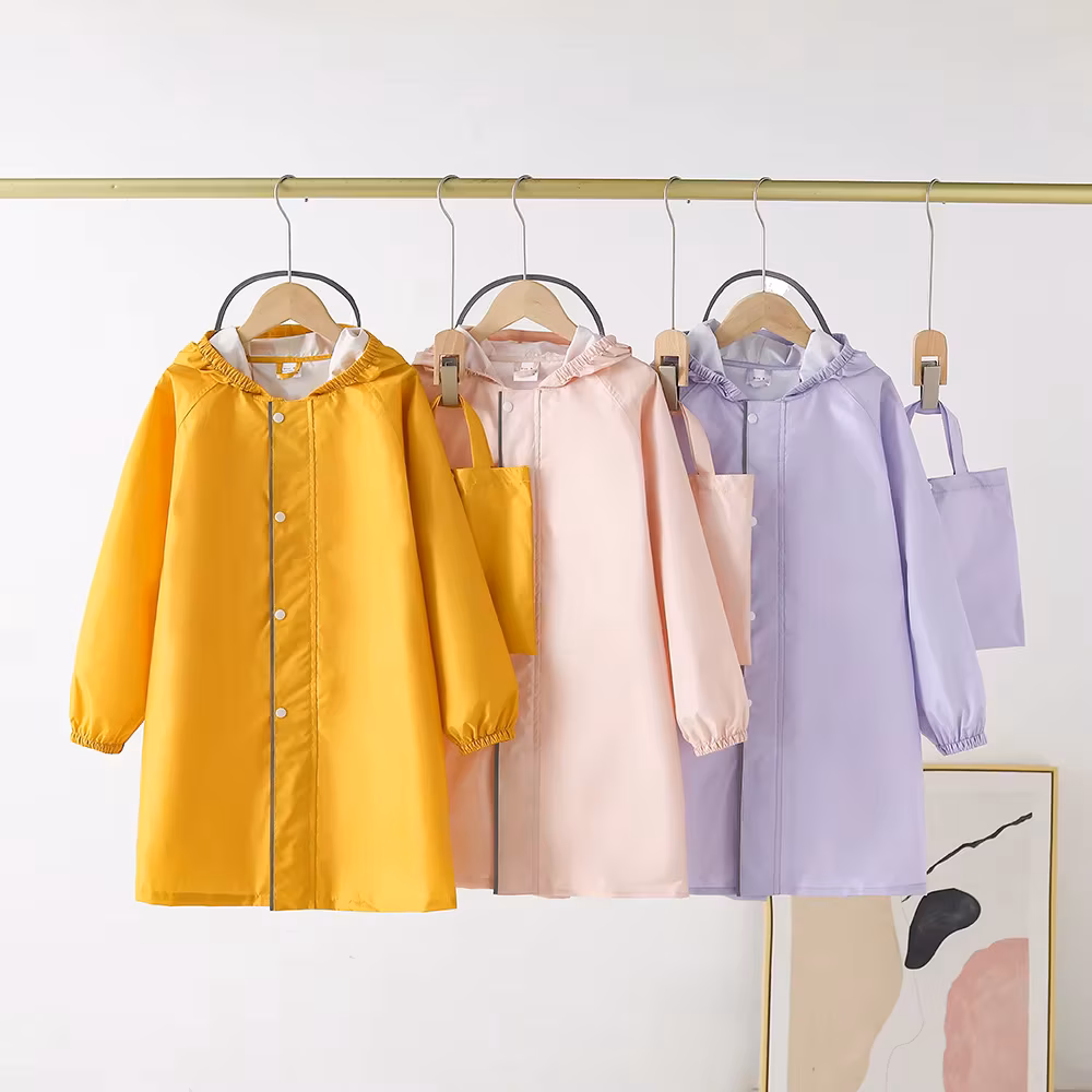 Kids Raincoat Waterproof Children Rain Poncho Rain Coat Jacket with Backpack Position Students Outdoor Camping Cycling Rainwear