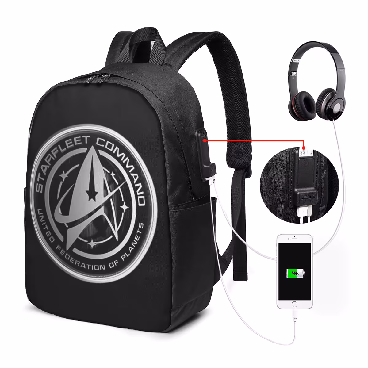 Star Treks Science Fiction TV Series Backpack Travel Notebook Bag Computer College Student School Bag Laptop Shoulder Bags