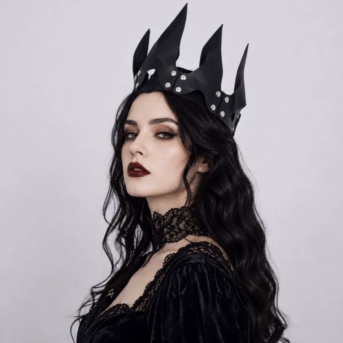 Halloween Women'S Flame Crown Headpiece, Gothic Devil Queen Costume Crown, Dark Punk Cosplay Dress-Up Party Role-Playing