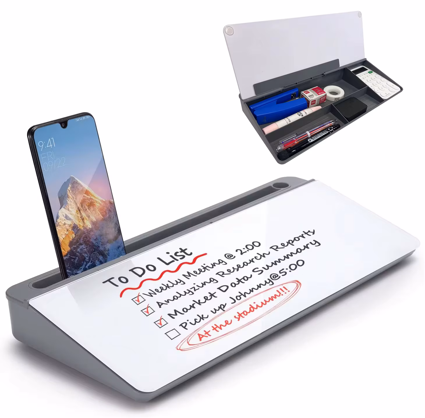 Whiteboard Desk Organizers Home Office with Storage Desktop Dry Erase Glass White Board Decoration Accessory Blackboard dresser