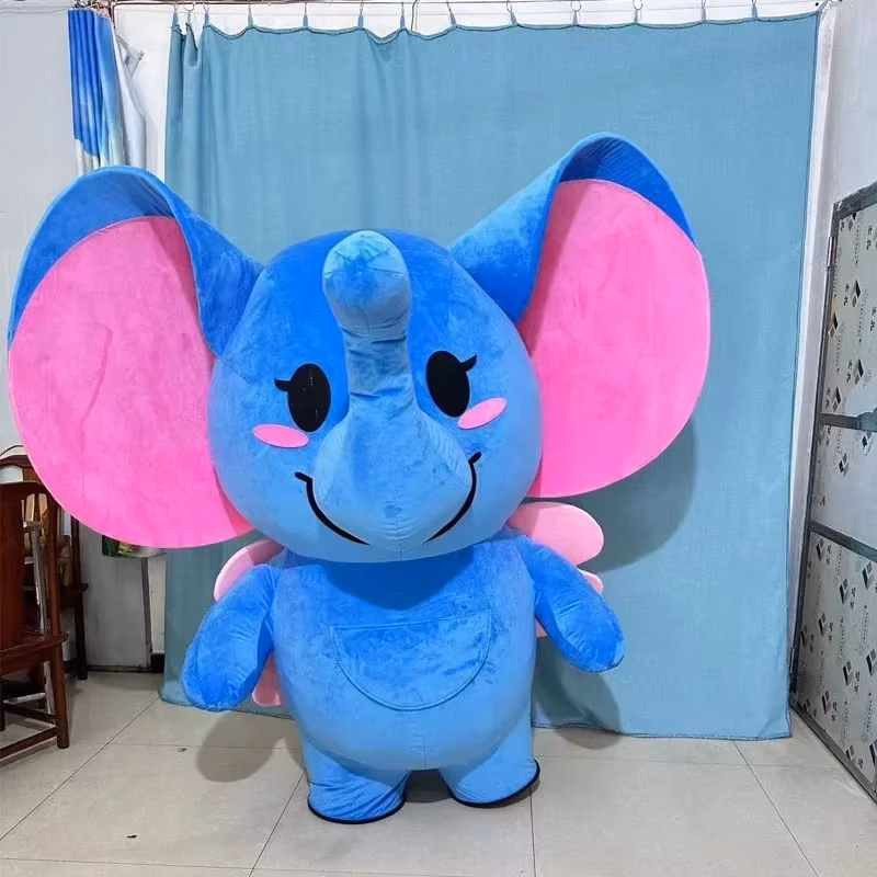 Giant Inflatable Dumbo Elephant Mascot Costume Adults Walking Blow Up Suit Halloween Christmas Carnival Fancy Dress Up Outfits