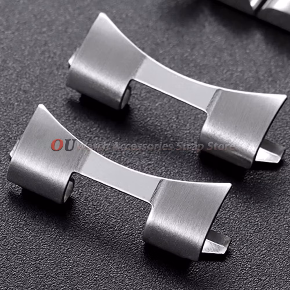 For Rolex 12/14/16/18/19/20/22/24mm Stainless Steel Adapter for Oyster for Seiko WatchBand Curved End Link Connector Accessories